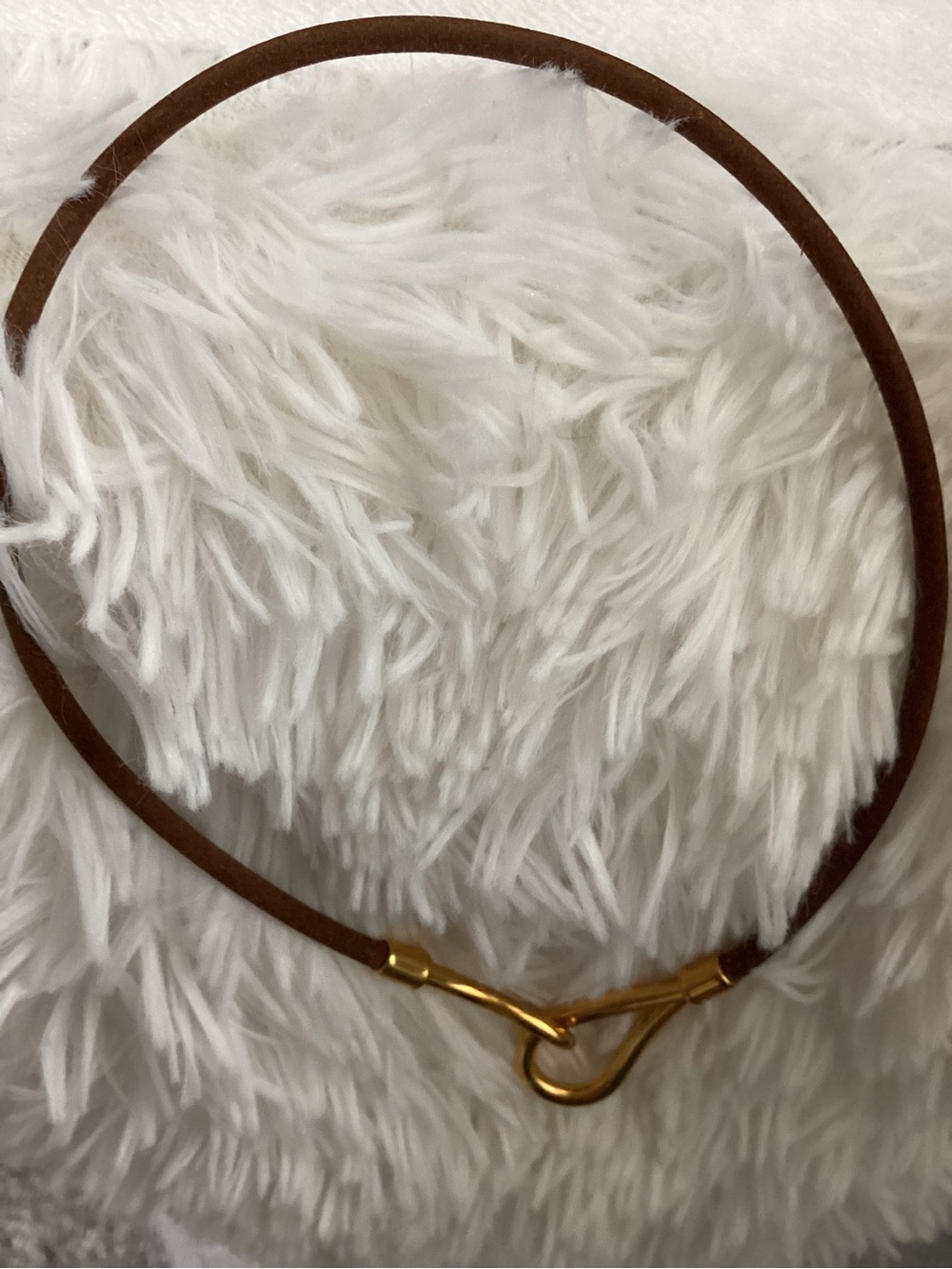 Hermes Jumbo Gold Hook Leather Double Wrap Bracelet or Choker $ is for one, - Picture 11 of 12